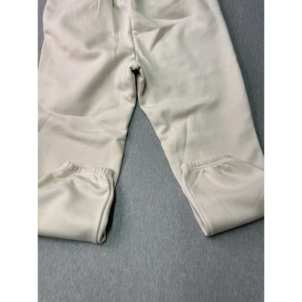 Reebok Men's Beige Cuffed Pants M Cotton Polyester Elastic Waist Drawstring